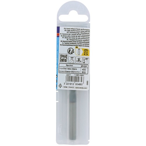 Ø: 8.5 / L: 117 / Broca para metal HSSE TBX | Recubrimiento TiALN | Afilado 4 caras (Funda plástico)