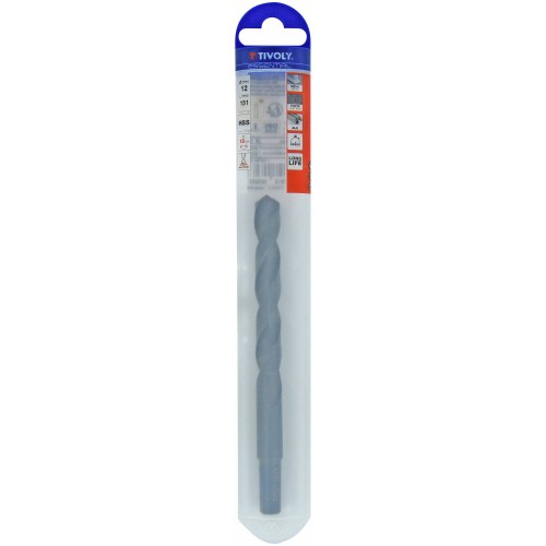 Ø: 12 / L: 151 / Broca para metal HSS VAPORIZADO | MANGO REDUCIDO | DIN 338 | Afilado SPLIT POINT - (Tubo colgante)