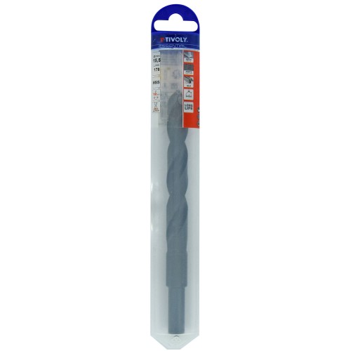 Ø: 15.5 / L: 178 / Broca para metal HSS -Tratamiento STEAM -Mango reducido (Funda plástico)