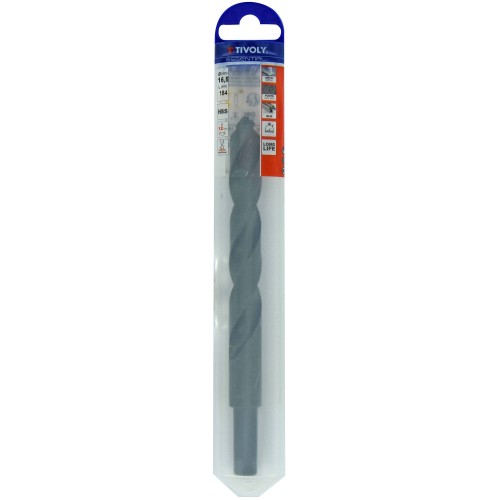 Ø: 16.5 / L: 184 / Broca para metal HSS -Tratamiento STEAM -Mango reducido (Funda plástico)
