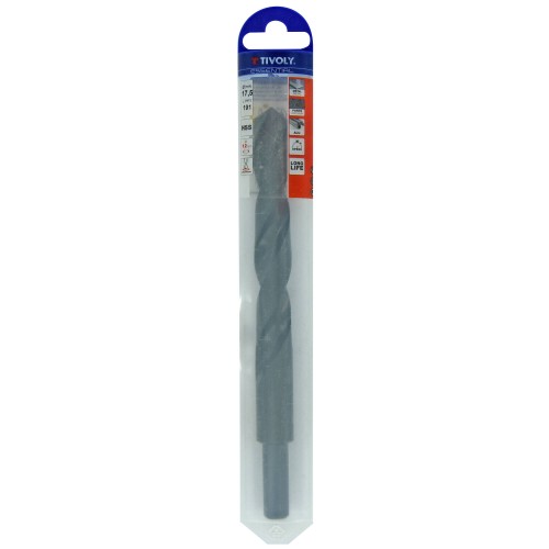 Ø: 17.5 / L: 191 / Broca para metal HSS -Tratamiento STEAM -Mango reducido (Funda plástico)