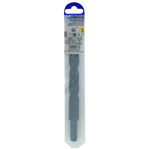 Ø: 17.5 / L: 191 / Broca para metal HSS VAPORIZADO | MANGO REDUCIDO | DIN 338 | Afilado SPLIT POINT - (Tubo colgante)