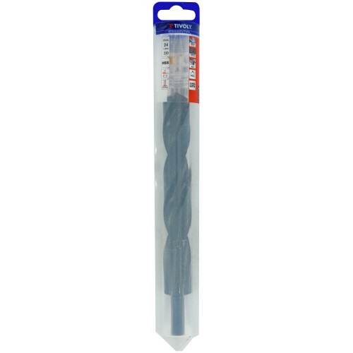 Ø: 24 / L: 220 / Broca para metal HSS VAPORIZADO | MANGO REDUCIDO | DIN 338 | Afilado SPLIT POINT - (Tubo colgante)