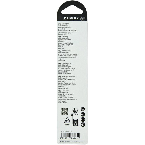 Hoja de sierra de sable -Gran espesor -Para materiales abrasivos y fibrocemento -Enganche universal (Funda cartón) / L: 150 / H: 130 / Corte recto