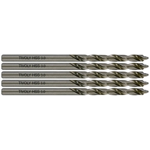 Ø: 3 / L: 61 / Broca para metal HSS PUNTA ESCALONADA | DIN338 | h8 | Afilado Tivoly Smart Point (Caja colgante)
