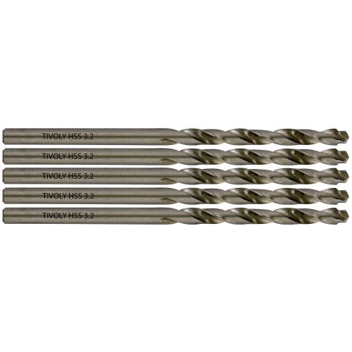 Ø: 3.2 / L: 65 / Broca para metal HSS PUNTA ESCALONADA | DIN338 | h8 | Afilado Tivoly Smart Point (Caja colgante)
