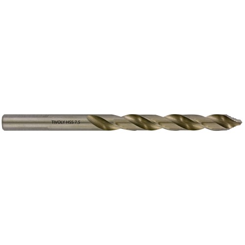 Ø: 7.5 / L: 109 / Broca para metal HSS PUNTA ESCALONADA | DIN338 | h8 | Afilado Tivoly Smart Point (Caja colgante)