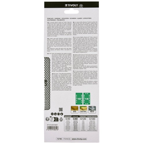 Hoja de lija MALLA -AUTOADHESIVA -115x230 mm - Para lijadora orbital (Funda cartón) / Dim 115x230 / Gr : 80