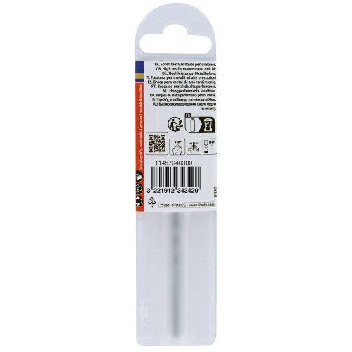 Ø: 3 / L: 61 / Broca para metal HSS PUNTA ESCALONADA | DIN338 |h8 | Afilado Tivoly Smart Point (Funda plástico)