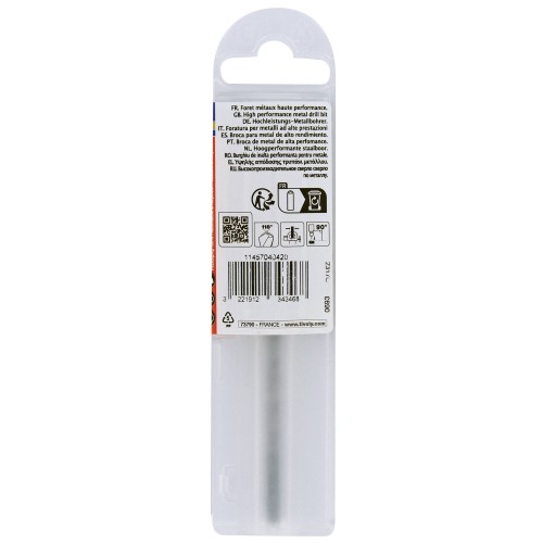 Ø: 4.2 / L: 75 / Broca para metal HSS PUNTA ESCALONADA | DIN338 |h8 | Afilado Tivoly Smart Point (Funda plástico)