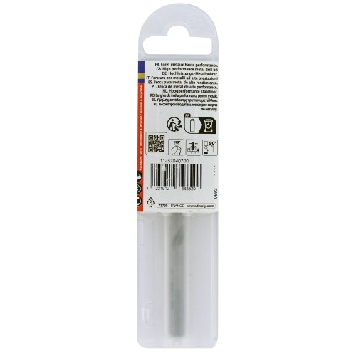 Ø: 7 / L: 109 / Broca para metal HSS PUNTA ESCALONADA | DIN338 |h8 | Afilado Tivoly Smart Point (Funda plástico)