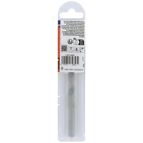 Ø: 9.5 / L: 125 / Broca para metal HSS PUNTA ESCALONADA | DIN338 |h8 | Afilado Tivoly Smart Point (Funda plástico)