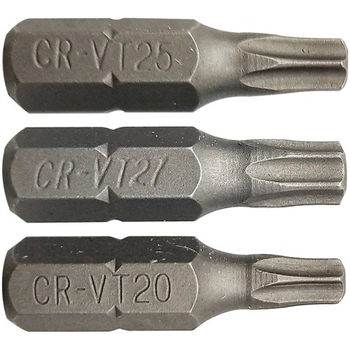 Punta de atornillar -Tornillo de seguridad -Para tornillo Torx Tamper (Blíster) N°: N20-25-27 / L: 25