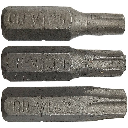 Punta de atornillar -Tornillo de seguridad -Para tornillo Torx Tamper (Blíster) N°: N25-30-40 / L: 25
