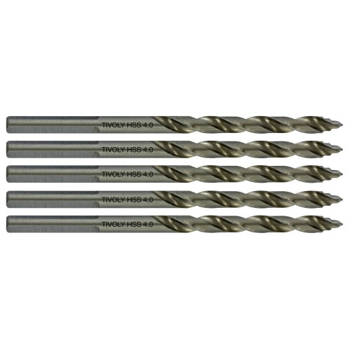Ø: 4 / L: 75 / Broca para metal HSS PUNTA ESCALONADA | DIN338 | h8 | Afilado Tivoly Smart Point (Caja colgante)