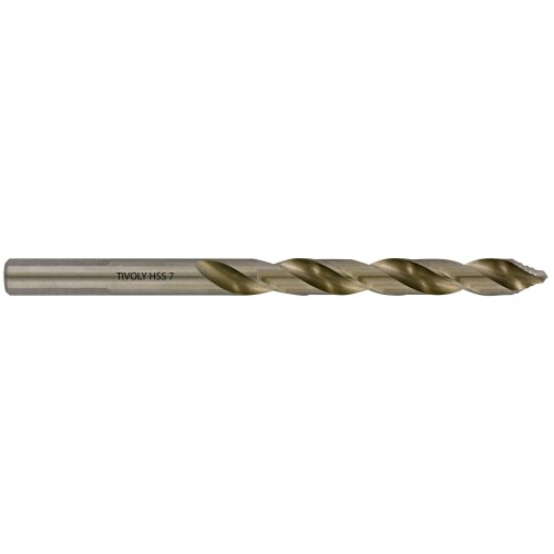 Ø: 7 / L: 109 / Broca para metal HSS PUNTA ESCALONADA | DIN338 | h8 | Afilado Tivoly Smart Point (Caja colgante)
