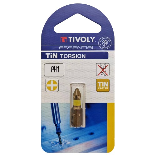 Punta de atornillar -Torsión TiN -Para tornillo Phillips (Blíster) N°: N1 / L: 25