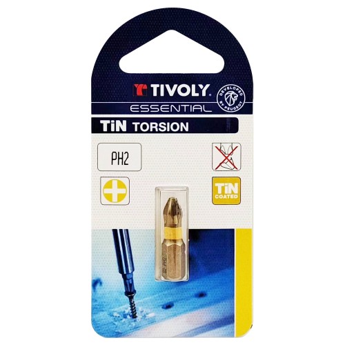 Punta de atornillar -Torsión TiN -Para tornillo Phillips (Blíster) N°: N2 / L: 25