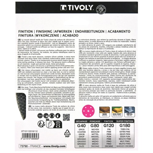 Disco MALLA -AUTOADHESIVO -Ø150 mm - Para lijadora excéntrica (Funda cartón) / Dim Ø150 / Gr : 120