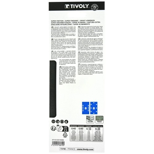 Hoja de lija MALLA ESPECIAL YESO -93x230 mm - Para lijadora orbital (Funda cartón) / Dim 93x230 / Gr : 220
