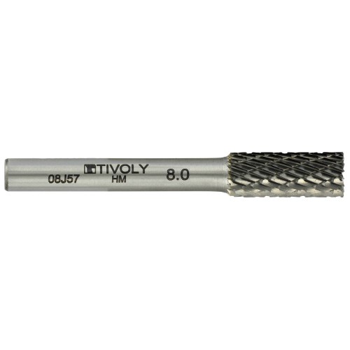 5 fresas lima rotativas de Metal Duro Ø 8 mm Dentado normal con rompevirutas mango de 6 mm