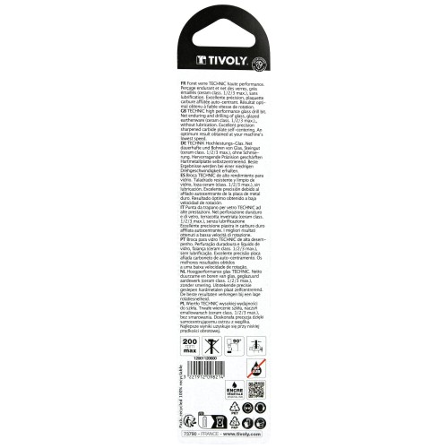 Ø: 6 / Broca para vidrio -Placa de Metal Duro HQ -Mango hexagonal reforzado (Blíster) / L: 115