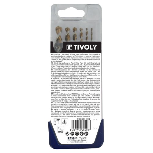 6 brocas 2 en 1 para metal HSS Ø 2 a 8 mm