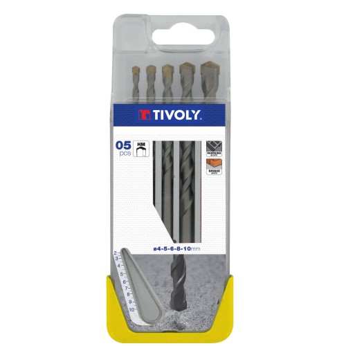 5 brocas para hormigón Ø 4 a 10 mm