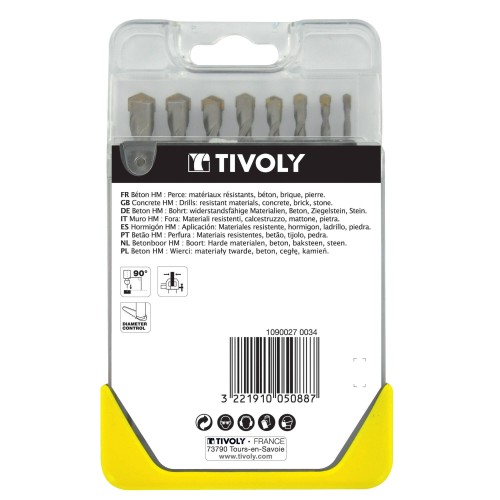 8 brocas para hormigón Ø 3 a 10 mm