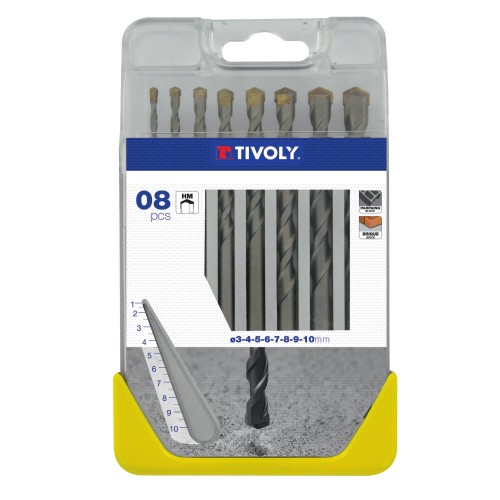 8 brocas para hormigón Ø 3 a 10 mm