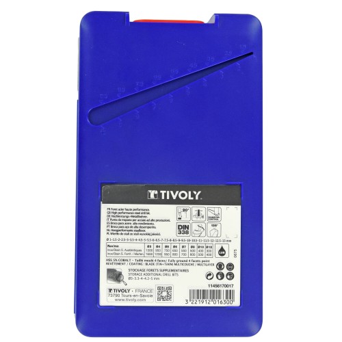 25 brocas para metal TBX HSSE5% cobalto con recubrimiento Blade 4 caras Ø 1 a 13 mm por 1/2 PREMIUM