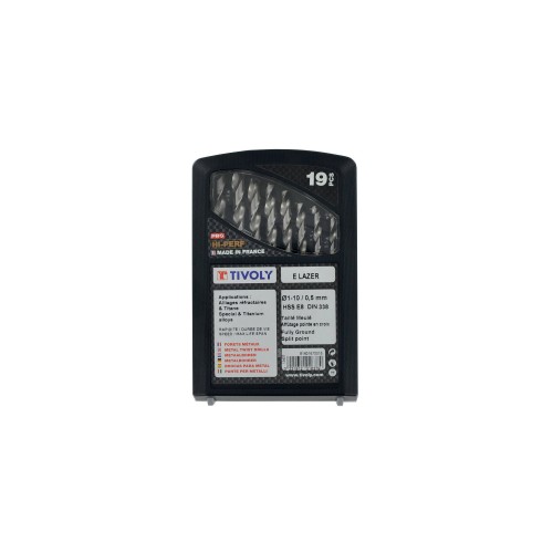 19 brocas para metal LAZER HSSE8% cobalto Ø 1 a 10 mm por 1/2 PREMIUM