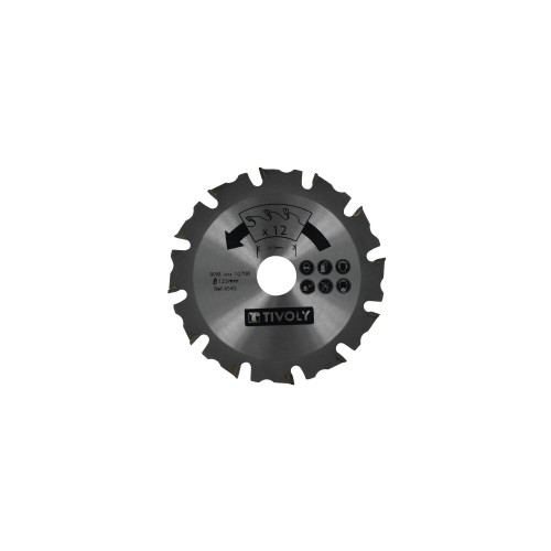Ø: 125 x Ø2: 22.2 x Z: 12 / Disco de corte - Para madera y madera con clavos - Uso en amoladora (Funda cartón)