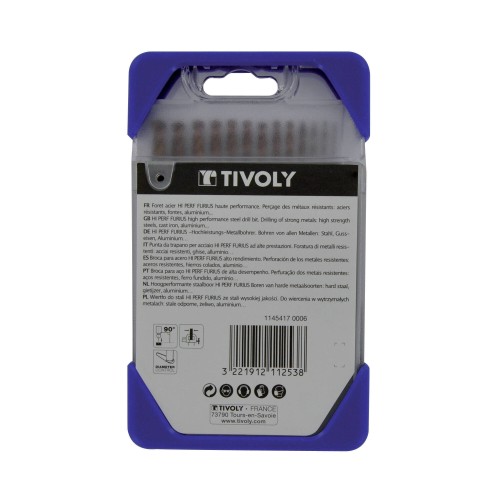 13 brocas para metal FURIUS HSS con recubrimiento FUSIO punta en cruz Ø 1,5 a 6,5 mm PREMIUM