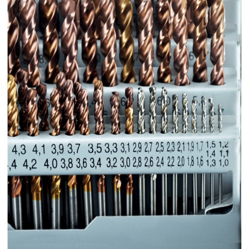 91 brocas para metal FURIUS HSS con recubrimiento FUSIO punta en cruz Ø 1 a 10 mm por 1/10 PREMIUM