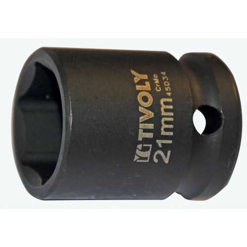 Casquillo de impacto H 1/2" -IMPACTO -Para tornillos hexagonales macho (Estuche blíster) N°: N21 / L: 38