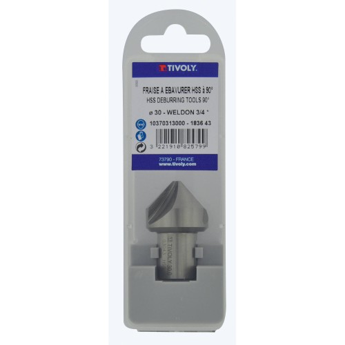 Fresa para desbarbar HSS a 90º Weldon (Tubo colgante) Ø: 25 / Øint: / L: 43
