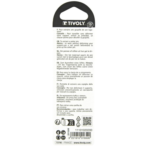 Botador de clavijas Ø2mm