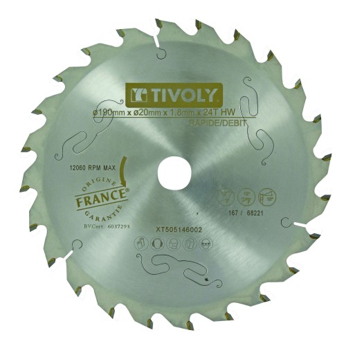 Ø: 190 x Ø2: 20 x Z: 48 / Hojas de sierra circular -Acabado -Para madera -Uso en sierra portátil (Estuche blíster)