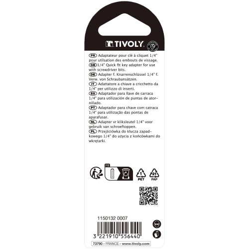 Adaptador para punta de atornillar hexagonal de 6,35 mm en llave M 1/4"