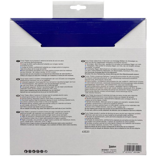 Ø: 255 x Ø2: 30 x Z: 60 / Hojas de sierra circular -Acabado -Para madera dura, estratificada y parqué -Uso en sierra portátil (Funda cartón)