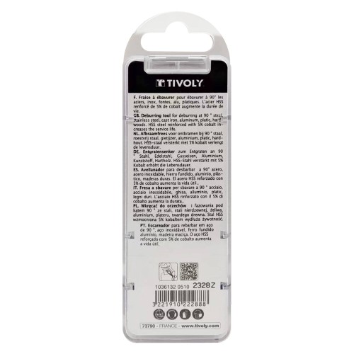 Avellanador con agujero HSSE5% cobalto a 90º Mango cilíndrico (Caja colgante) / Ø: 5-10 / L: 48