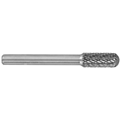 Fresa rotativa metal duro Cilíndrica con radio. Dentado normal. Forma D (Caja colgante) # / Ø: 8 / d2: 6 / L: 65