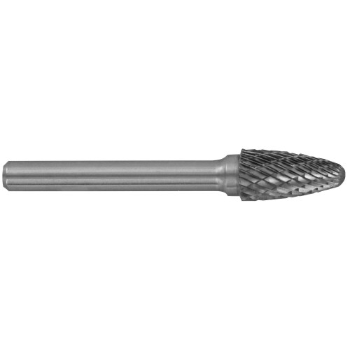 Fresa rotativa metal duro. Punta Ojiva con radio. Dentado normal. Forma D (Caja colgante) # / Ø: 10 / d2: 6 / L: 65
