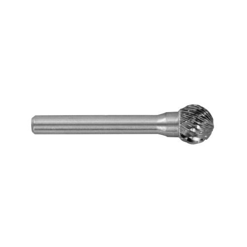 Fresa rotativa metal duro. Punta Esférica. Dentado normal. Forma D (Caja colgante) # / Ø: 12 / d2: 6 / L: 75