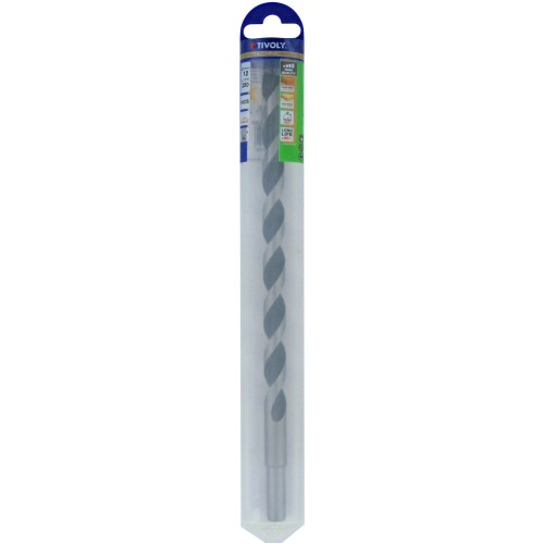 Ø: 12 / Broca para madera de 3 puntas L. 250 mm -Mango cilíndrico (Blíster) / L: 250
