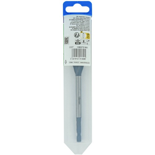 Ø: 18 / Broca para madera de 4 cortes -Mango hexagonal (Blíster) / L: 165