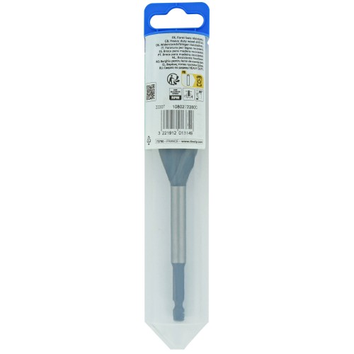 Ø: 28 / Broca para madera de 4 cortes -Mango hexagonal (Blíster) / L: 165