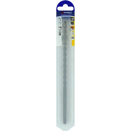 Ø: 6 / Broca para hormigón L. 200 mm -Mango cilíndrico (Blíster) / L: 200