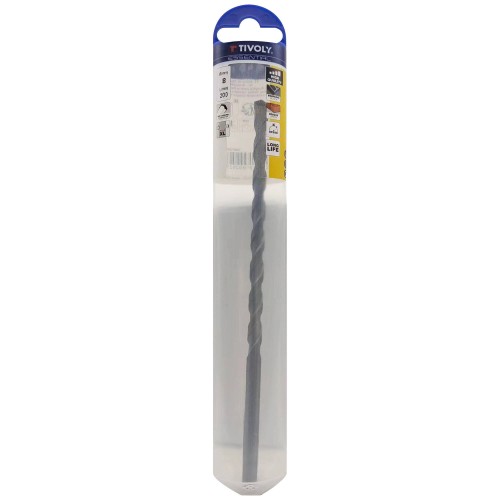 Ø: 8 / Broca para hormigón L. 200 mm -Mango cilíndrico (Blíster) / L: 200